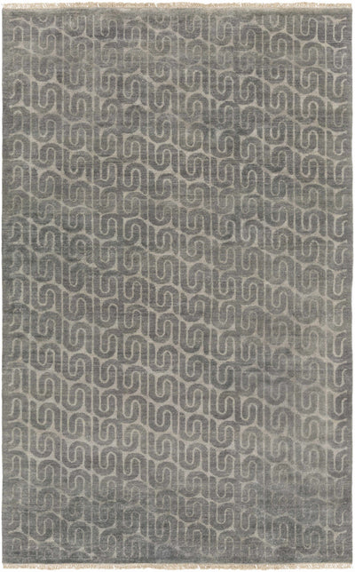 Charcoal Hand Knotted 100% Wool Cottage Rectangle Handmade rug, Indoor use only, has fringe, non-washable.