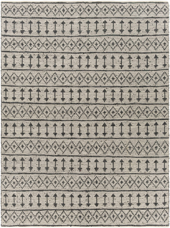 Light Beige Hand Woven 80% Leather, 20% Cotton Global Rectangle Handmade rug, Indoor use only, no fringe, non-washable.
