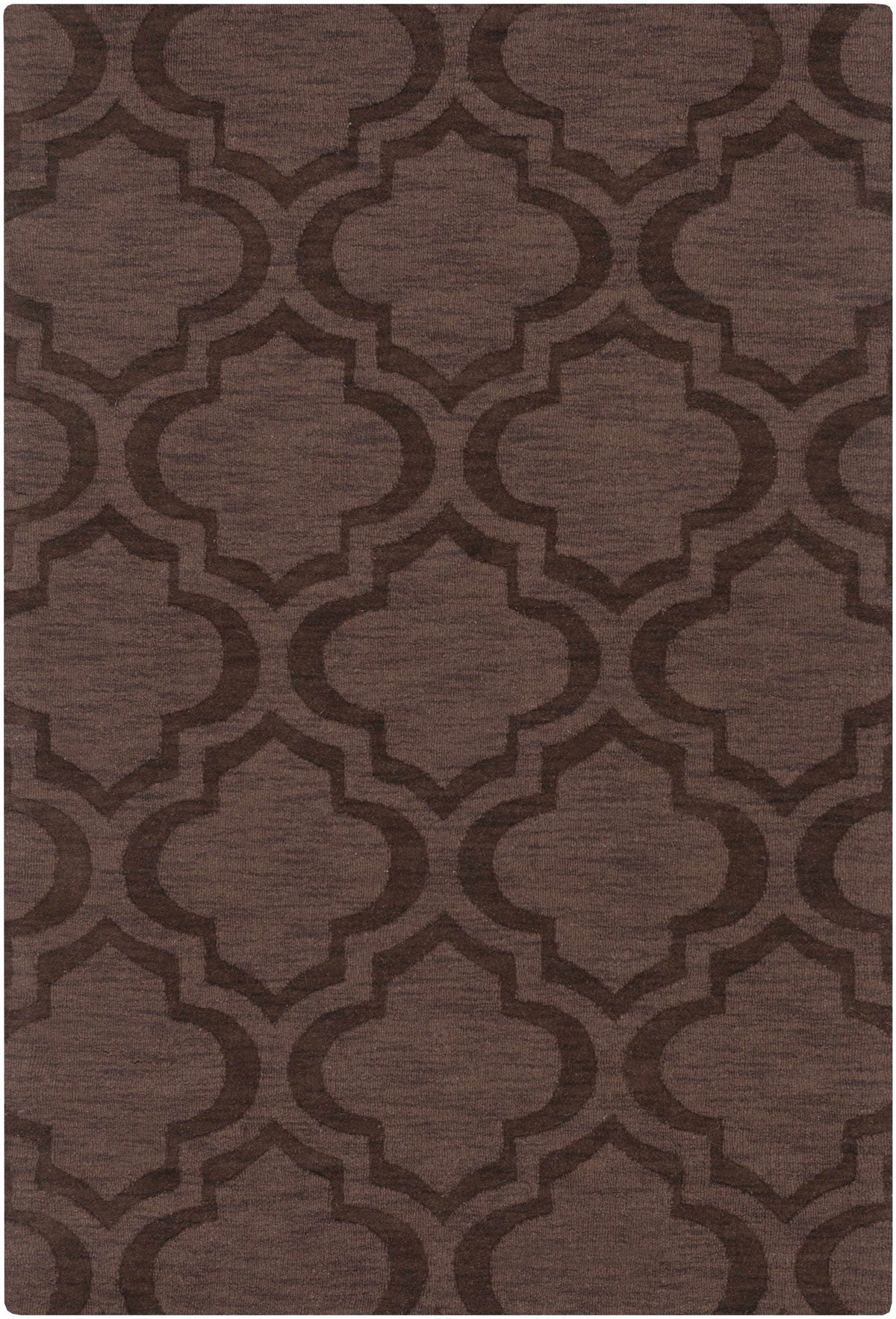 Dark Brown Hand Loomed 100% Wool Modern Rectangle Handmade rug, Indoor use only, no fringe, non-washable. round, runner also available