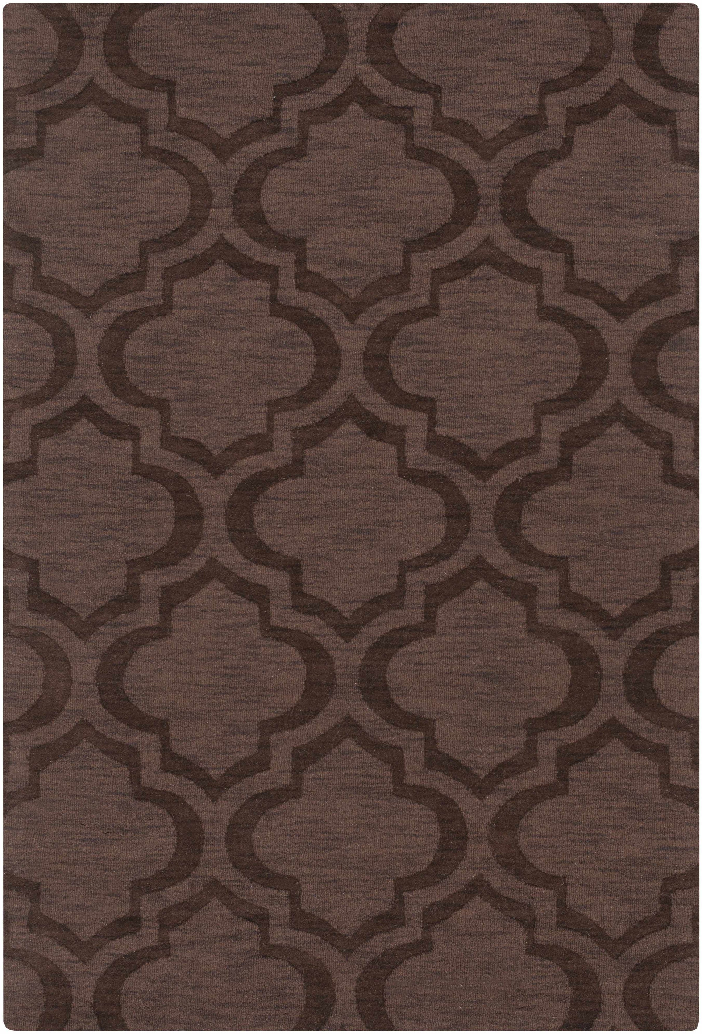 Dark Brown Hand Loomed 100% Wool Modern Rectangle Handmade rug, Indoor use only, no fringe, non-washable. round, runner also available