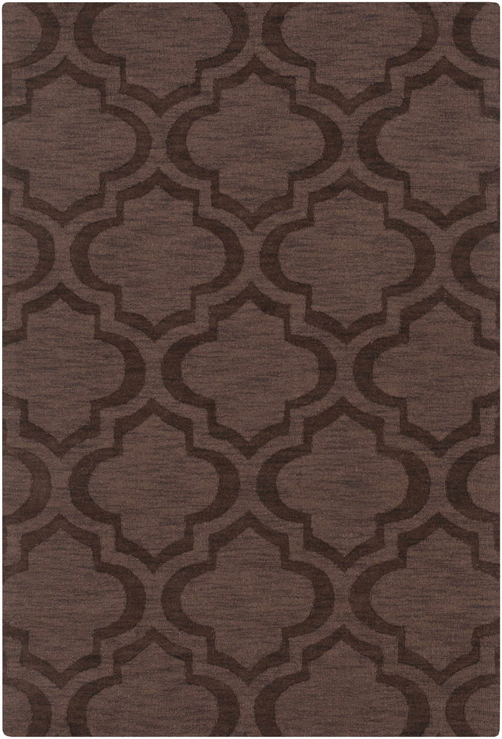 Dark Brown Hand Loomed 100% Wool Modern Rectangle Handmade rug, Indoor use only, no fringe, non-washable. round, runner also available
