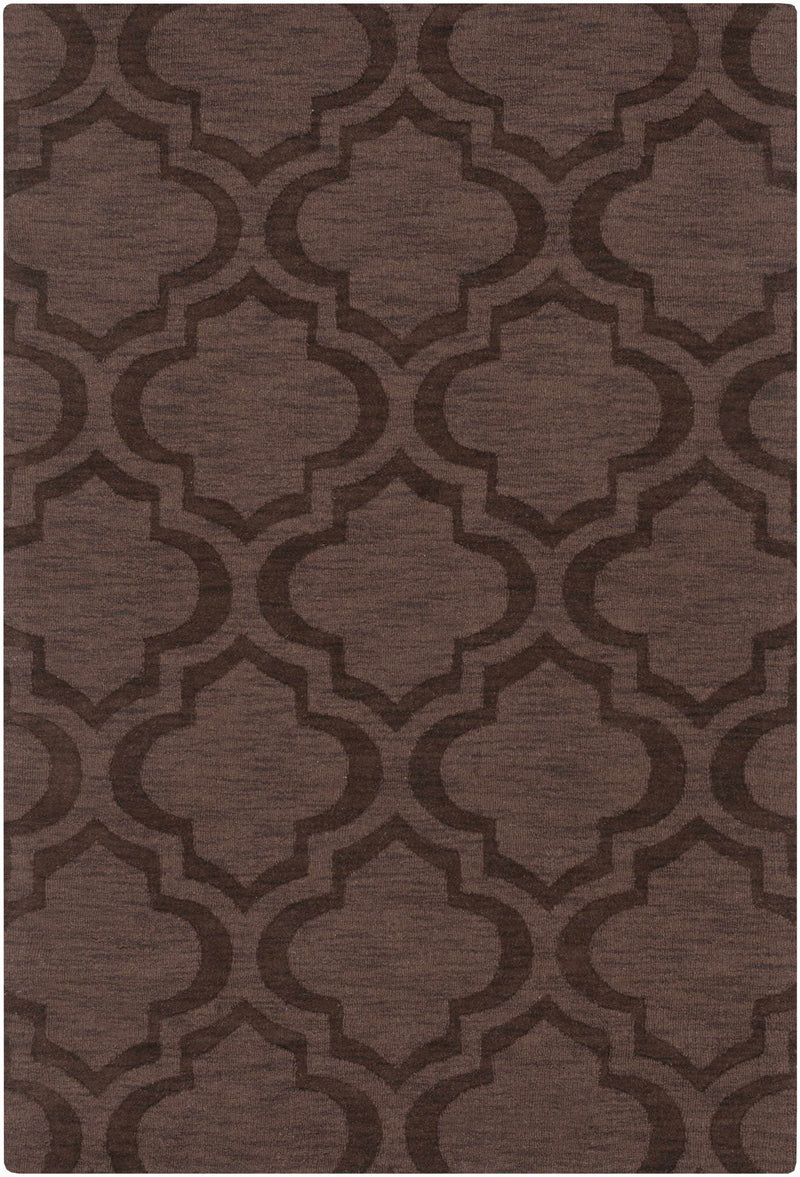 Dark Brown Hand Loomed 100% Wool Modern Rectangle Handmade rug, Indoor use only, no fringe, non-washable. round, runner also available