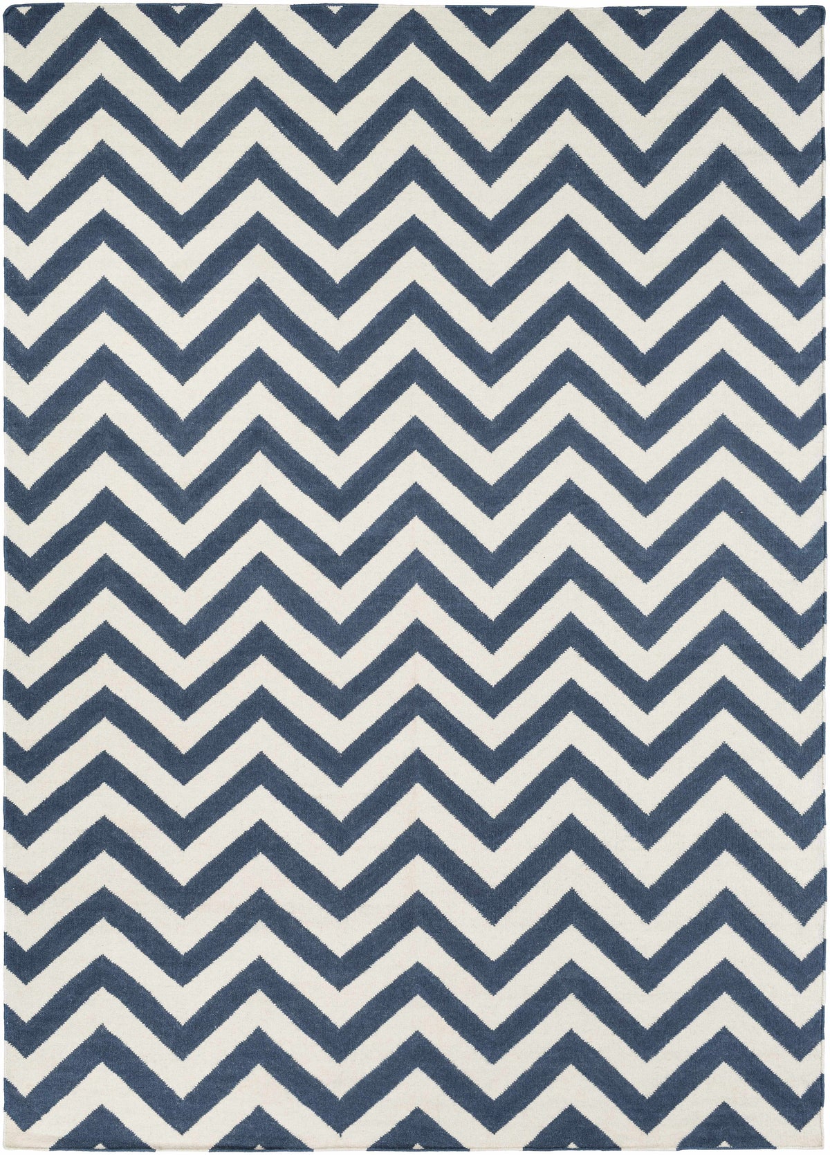 Dark Blue Hand Woven 100% Wool Modern Rectangle Handmade rug, Indoor use only, no fringe, non-washable. runner also available