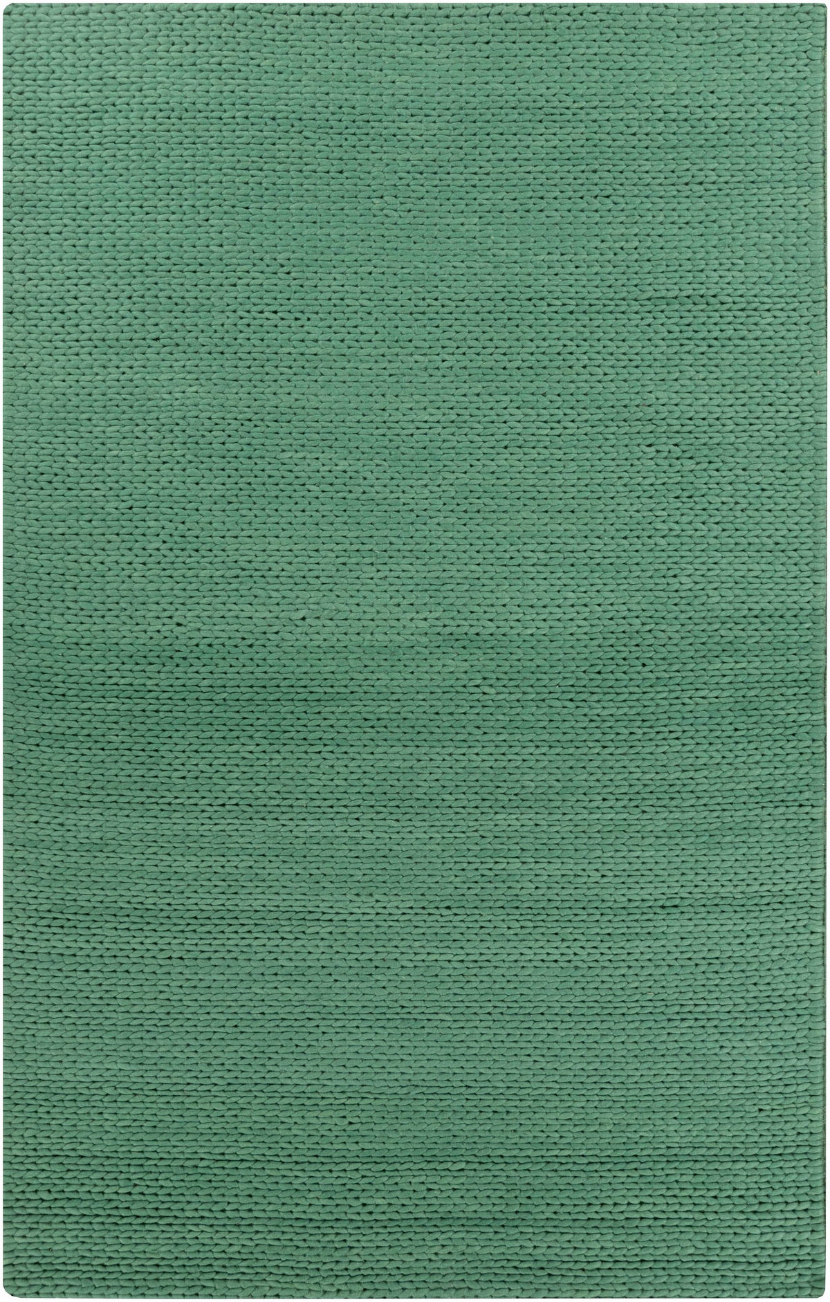 Green Hand Woven 100% Wool Cottage Rectangle Handmade rug, Indoor use only, no fringe, non-washable.