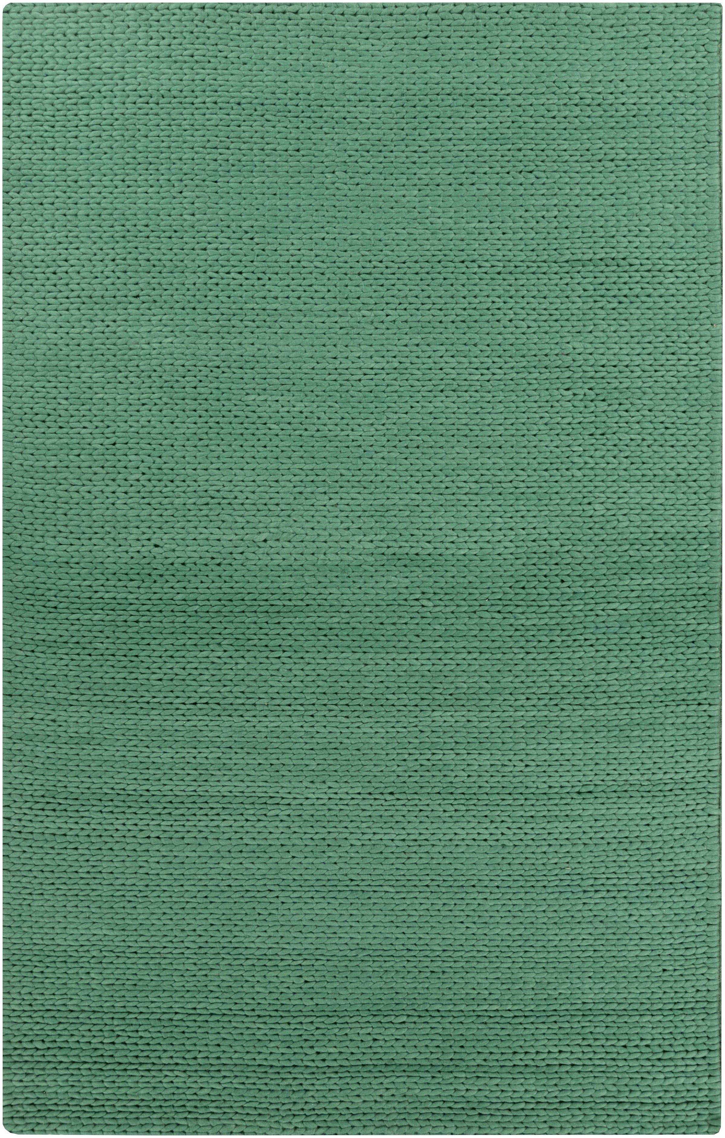 Green Hand Woven 100% Wool Cottage Rectangle Handmade rug, Indoor use only, no fringe, non-washable.