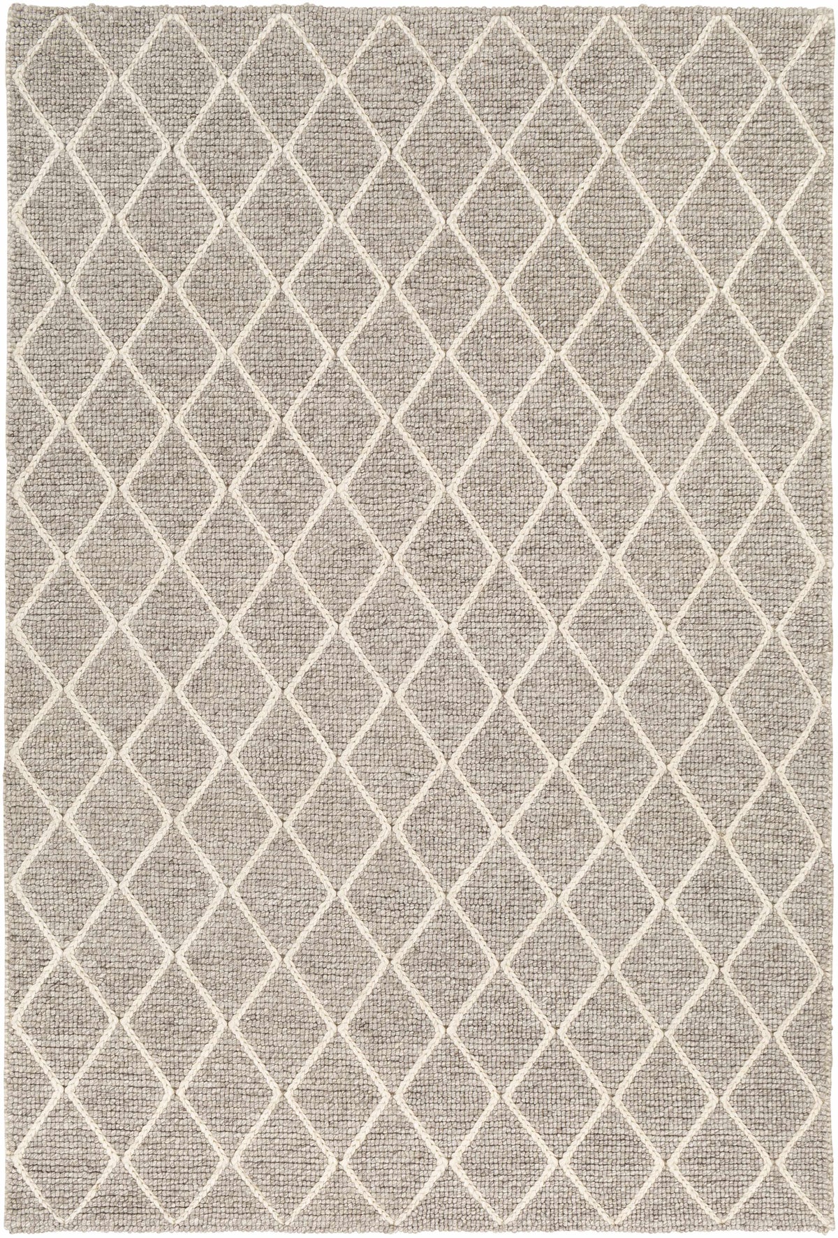 Gray Hand Woven 50% Viscose, 50% Wool Modern Rectangle Handmade rug, Indoor use only, no fringe, non-washable.