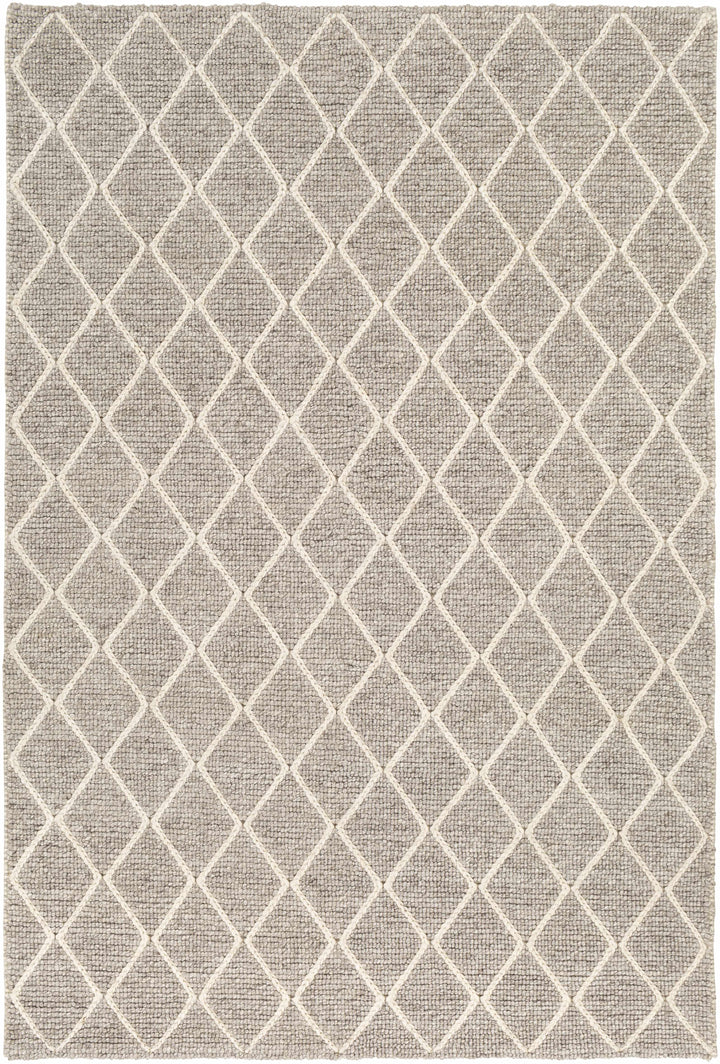 Gray Hand Woven 50% Viscose, 50% Wool Modern Rectangle Handmade rug, Indoor use only, no fringe, non-washable.