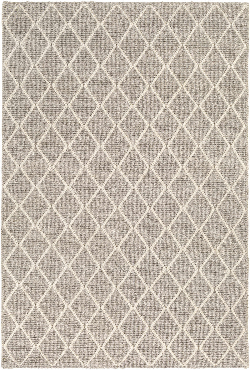 Gray Hand Woven 50% Viscose, 50% Wool Modern Rectangle Handmade rug, Indoor use only, no fringe, non-washable.