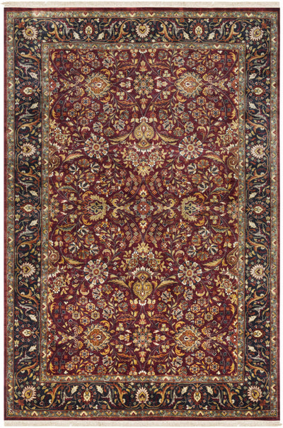 Burgundy Hand Knotted 100% NZ Wool Traditional Rectangle Handmade rug, Indoor use only, has fringe, non-washable.