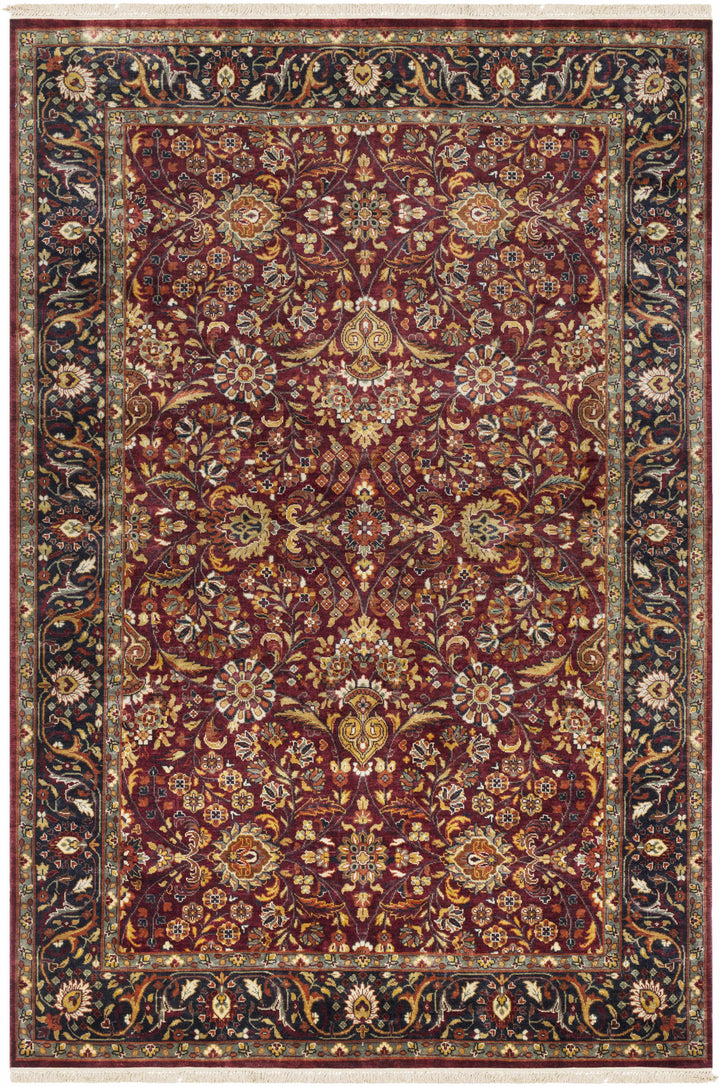 Burgundy Hand Knotted 100% NZ Wool Traditional Rectangle Handmade rug, Indoor use only, has fringe, non-washable.