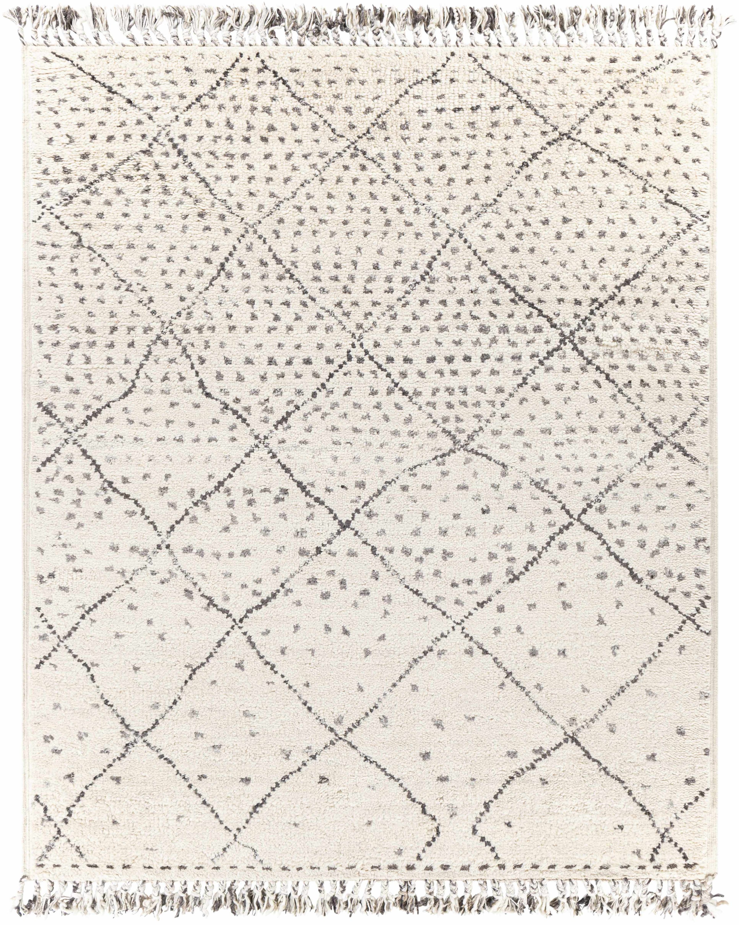 Charcoal Hand Knotted 100% NZ Wool Global Rectangle Handmade rug, Indoor use only, has fringe, non-washable.
