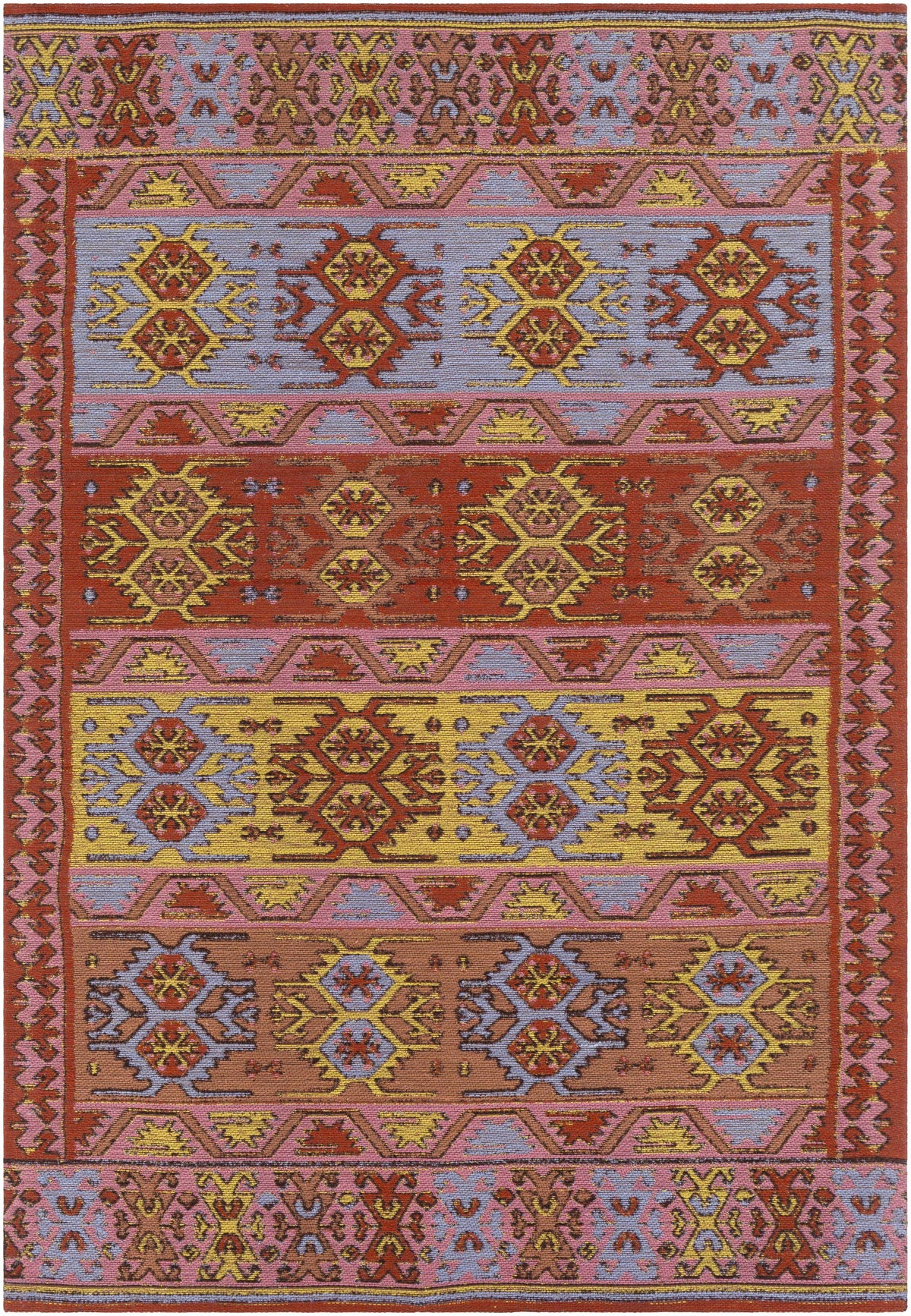 Rust Hand Woven 100% Recycled PET Yarn Rustic Rectangle Handmade rug, Indoor use only, no fringe, non-washable. runner also available