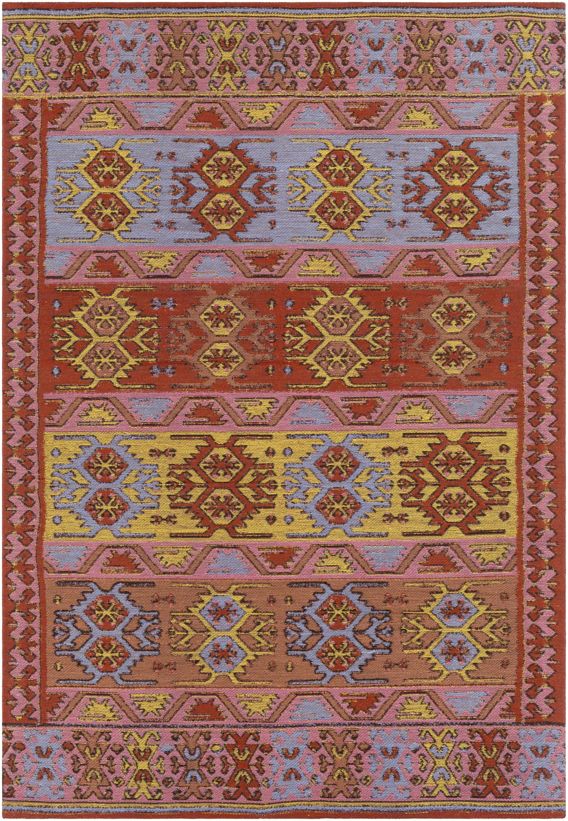 Rust Hand Woven 100% Recycled PET Yarn Rustic Rectangle Handmade rug, Indoor use only, no fringe, non-washable. runner also available