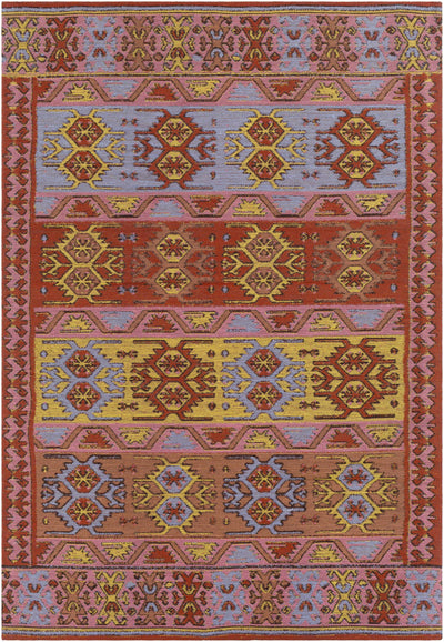 Rust Hand Woven 100% Recycled PET Yarn Rustic Rectangle Handmade rug, Indoor use only, no fringe, non-washable. runner also available