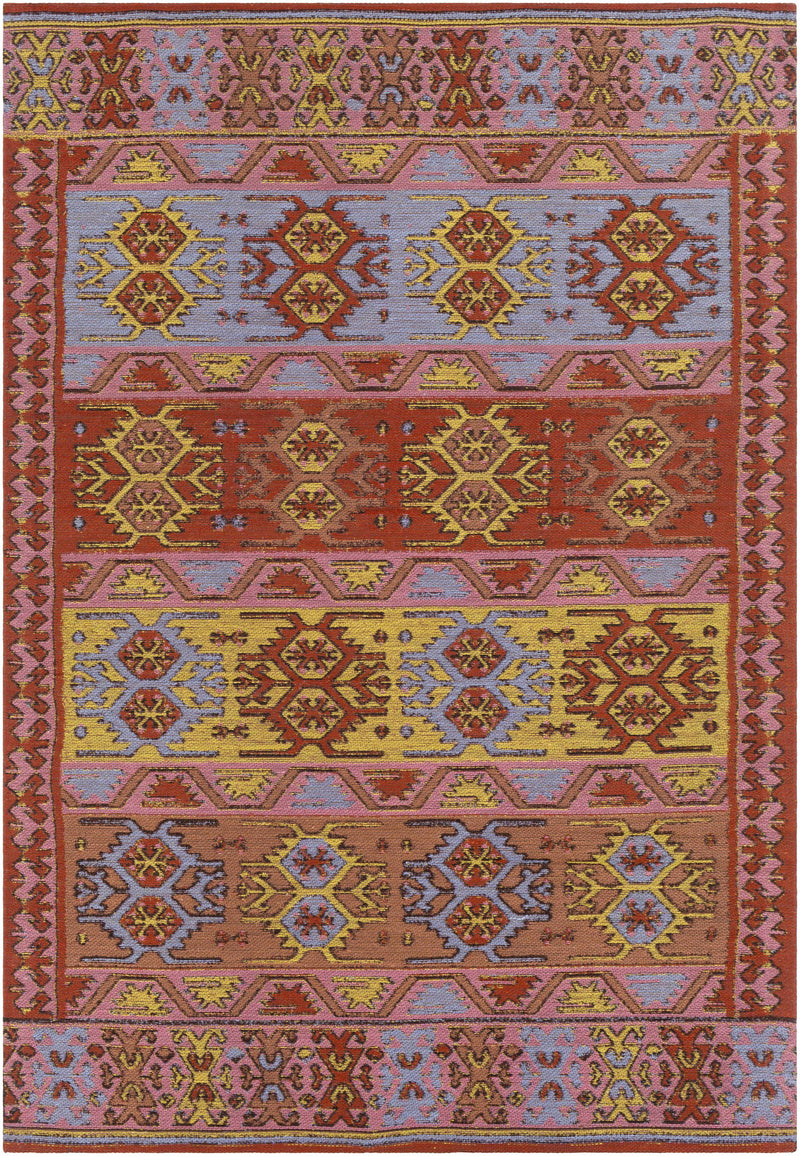 Rust Hand Woven 100% Recycled PET Yarn Rustic Rectangle Handmade rug, Indoor use only, no fringe, non-washable. runner also available