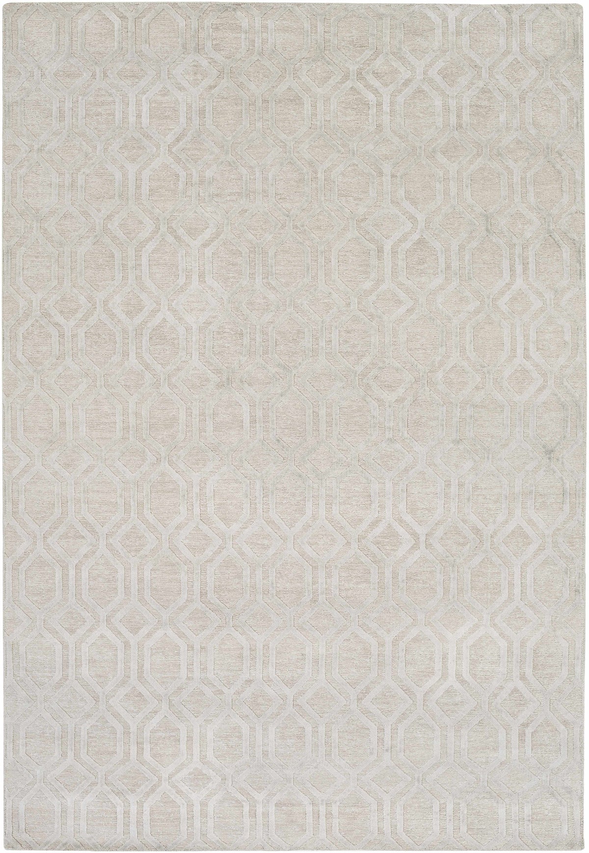Ivory Hand Knotted 100% Linen Modern Rectangle Handmade rug, Indoor use only, no fringe, non-washable.