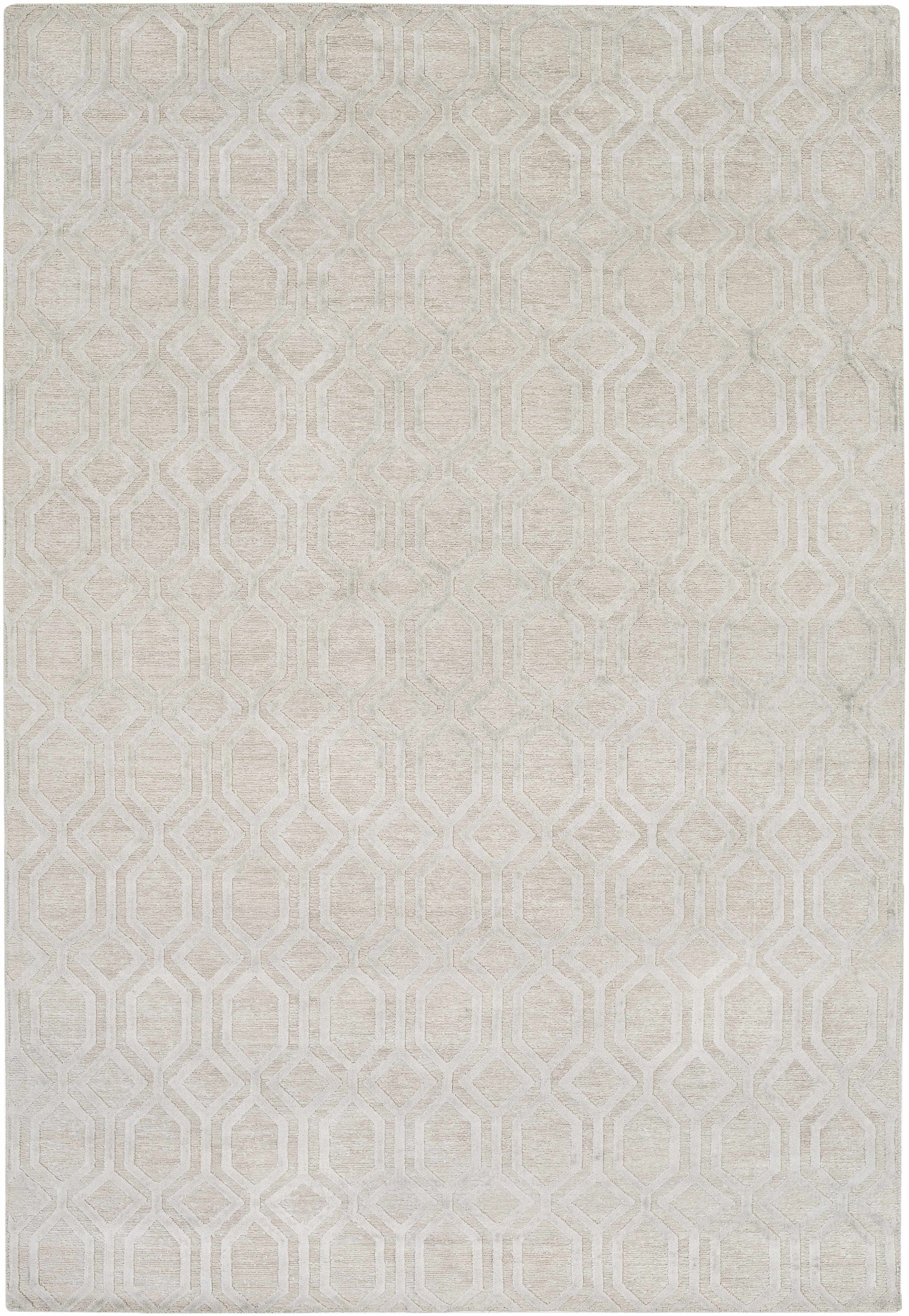 Ivory Hand Knotted 100% Linen Modern Rectangle Handmade rug, Indoor use only, no fringe, non-washable.