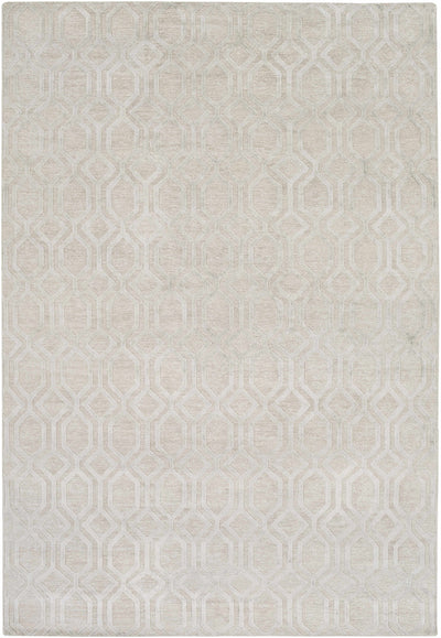 Ivory Hand Knotted 100% Linen Modern Rectangle Handmade rug, Indoor use only, no fringe, non-washable.