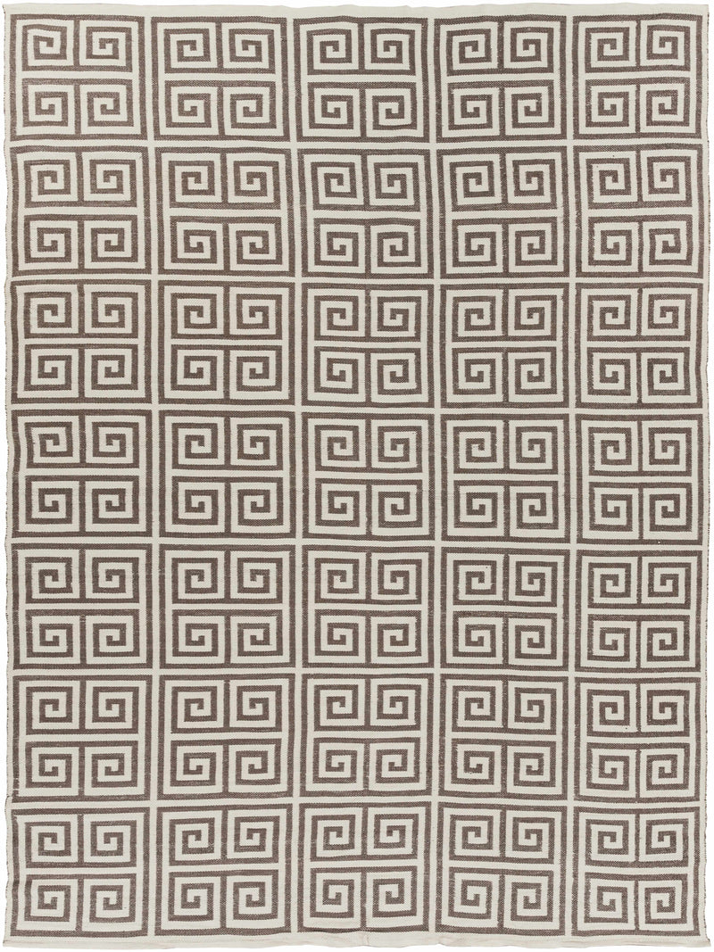Brown Hand Woven 100% PVC Modern Rectangle Handmade rug, outdoor-safe, no fringe, non-washable. runner also available