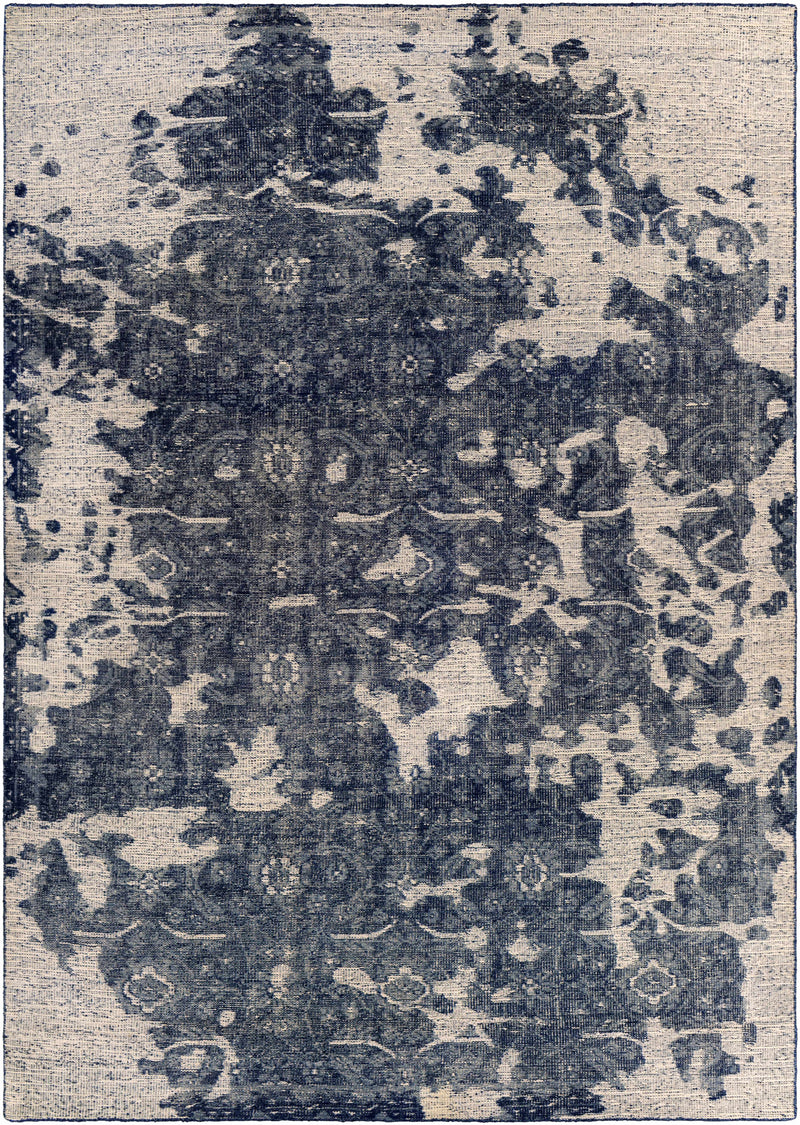 Slate Hand Knotted 100% Wool Modern Rectangle Handmade rug, Indoor use only, no fringe, non-washable.