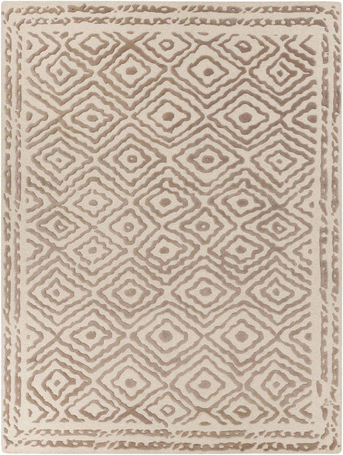 Brown Hand Knotted 100% Wool Traditional Rectangle Handmade rug, Indoor use only, no fringe, non-washable. runner also available
