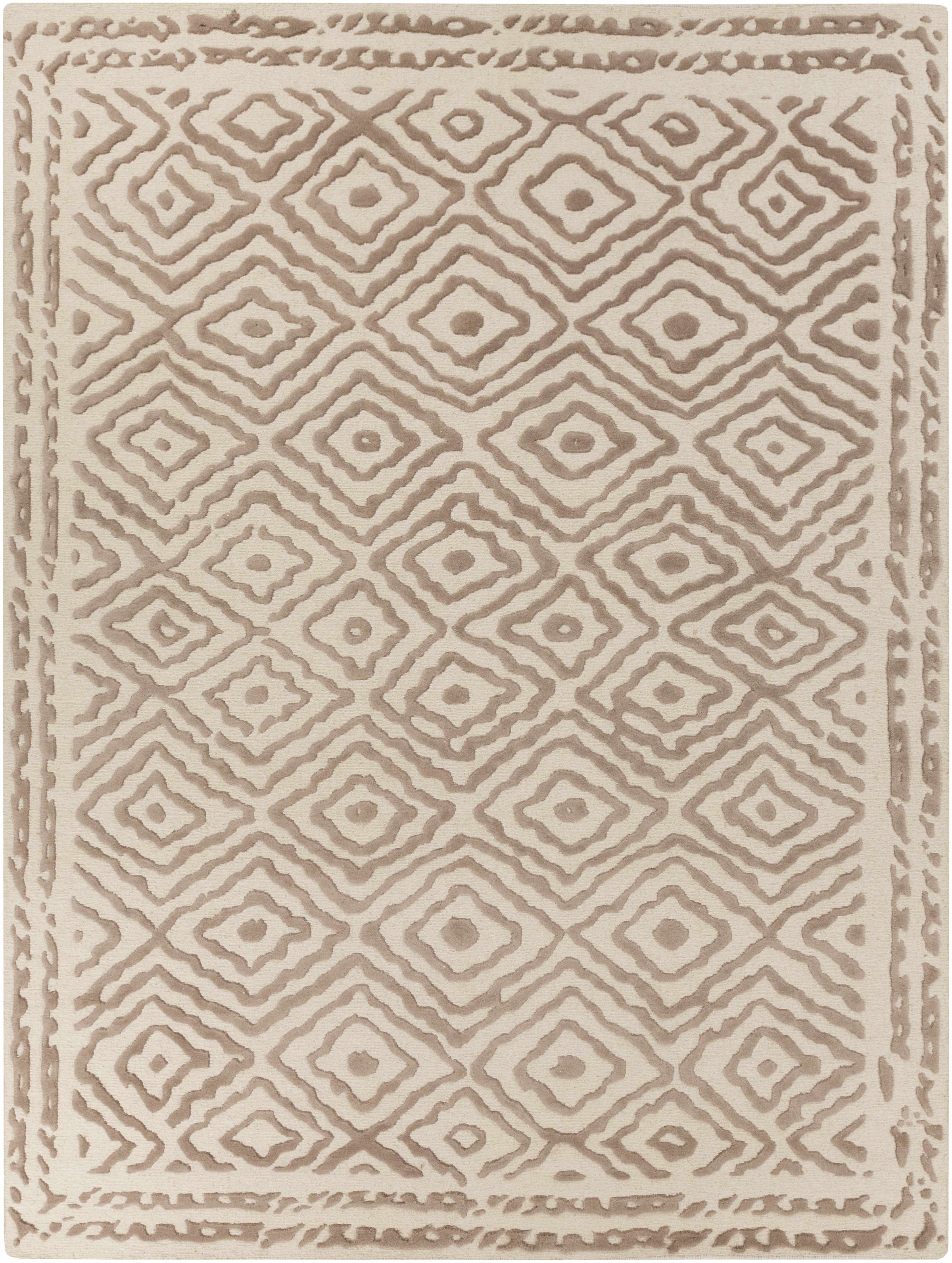 Brown Hand Knotted 100% Wool Traditional Rectangle Handmade rug, Indoor use only, no fringe, non-washable. runner also available