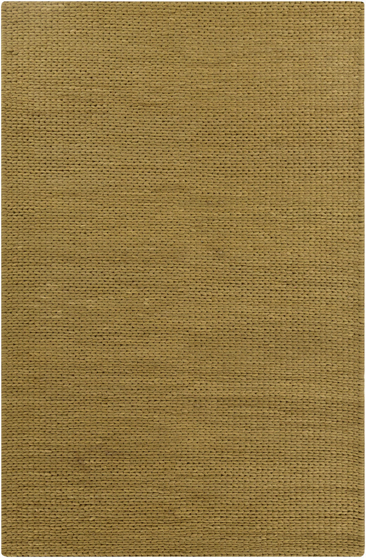 Light Brown Hand Woven 100% Wool Cottage Rectangle Handmade rug, Indoor use only, no fringe, non-washable.