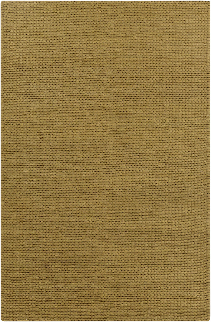 Light Brown Hand Woven 100% Wool Cottage Rectangle Handmade rug, Indoor use only, no fringe, non-washable.