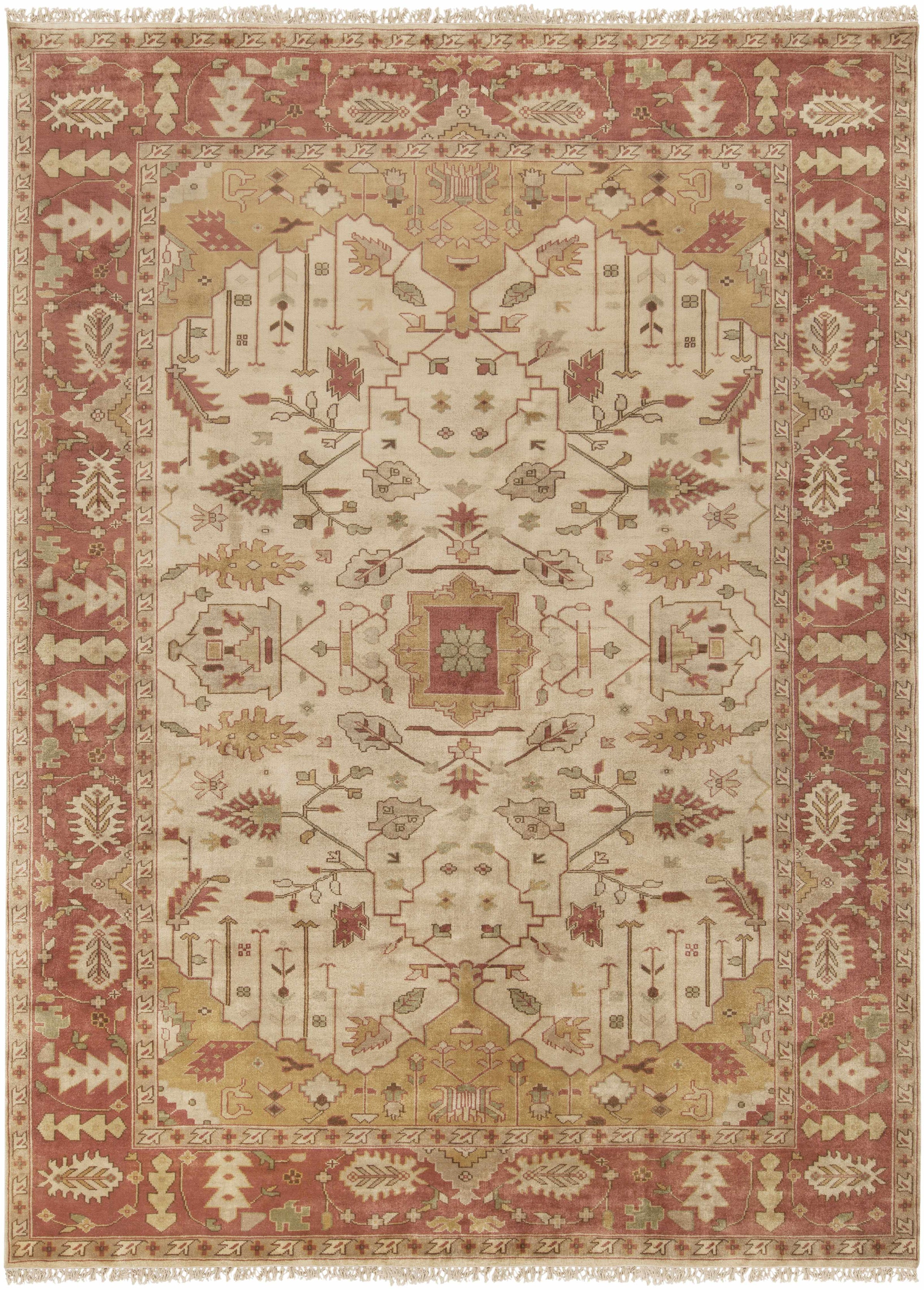 Mustard Hand Knotted 100% NZ Wool Traditional Rectangle Handmade rug, Indoor use only, has fringe, non-washable. round also available