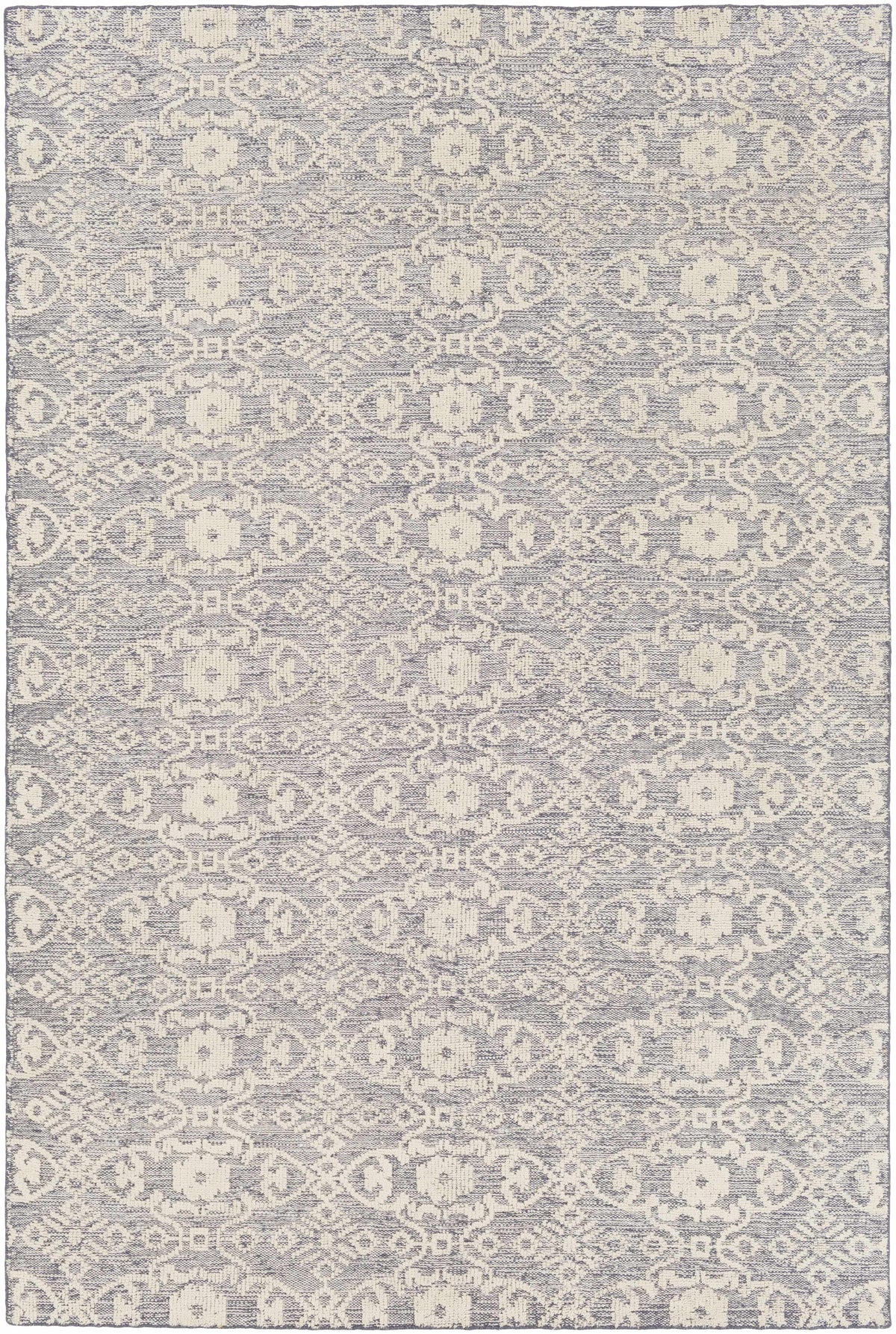 Charcoal Hand Knotted 100% Wool Cottage Rectangle Handmade rug, Indoor use only, no fringe, non-washable.