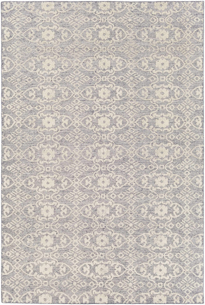 Charcoal Hand Knotted 100% Wool Cottage Rectangle Handmade rug, Indoor use only, no fringe, non-washable.