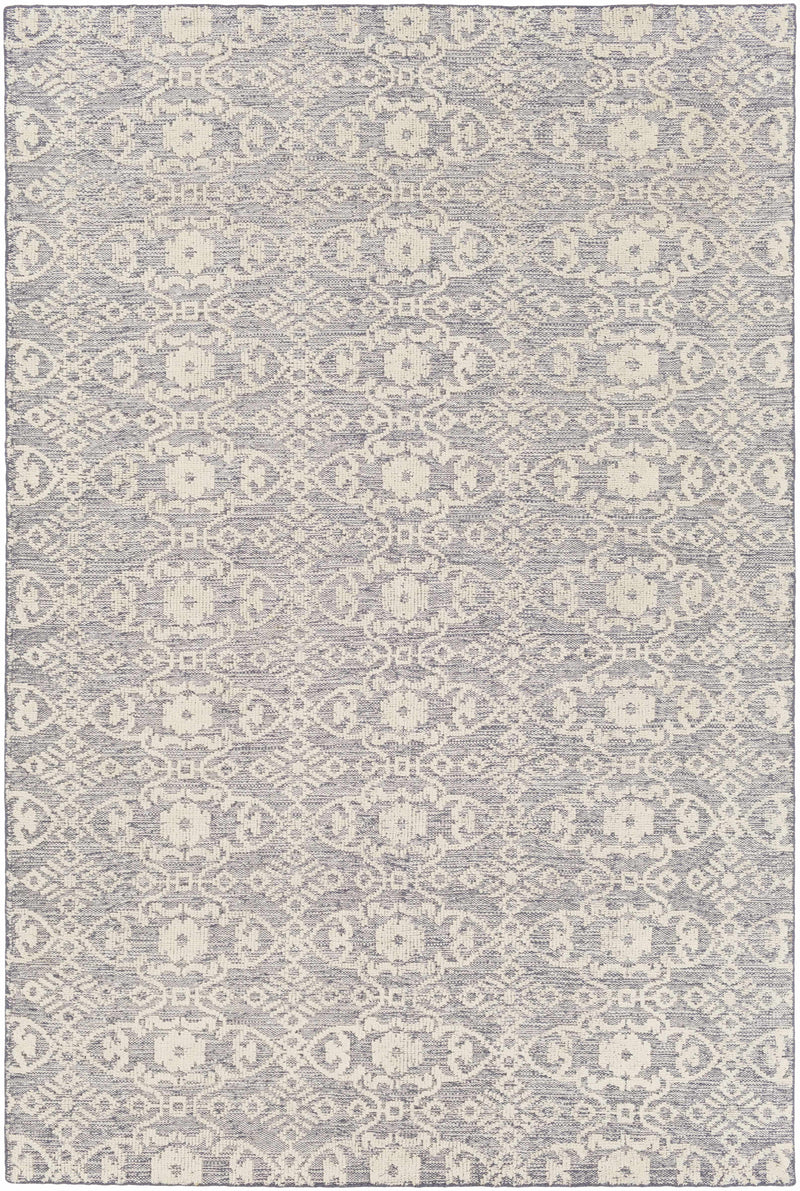 Charcoal Hand Knotted 100% Wool Cottage Rectangle Handmade rug, Indoor use only, no fringe, non-washable.
