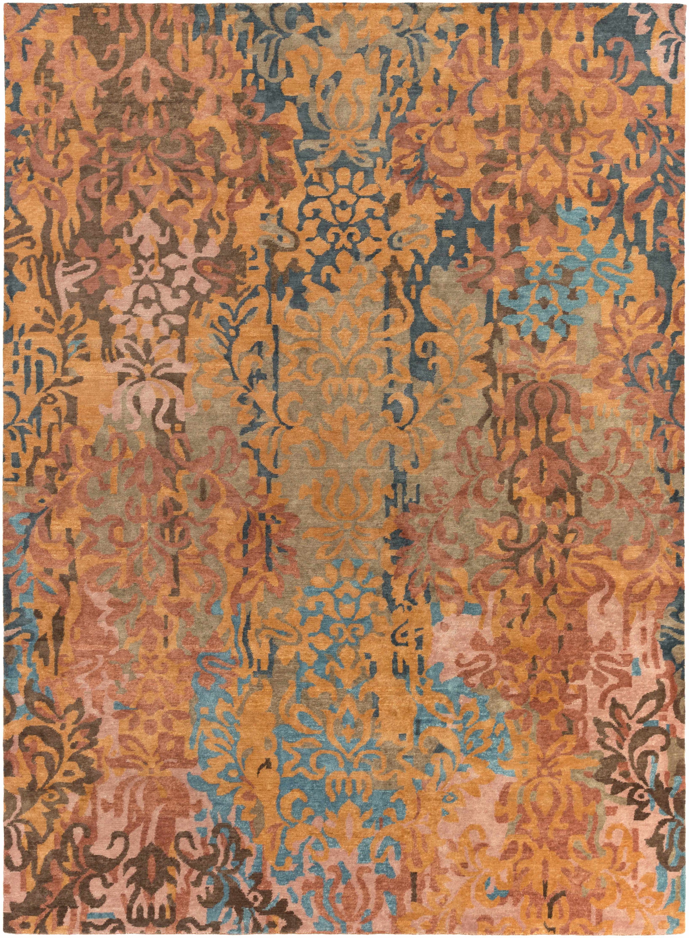 Rust Hand Knotted 100% NZ Wool Modern Rectangle Handmade rug, Indoor use only, no fringe, non-washable.