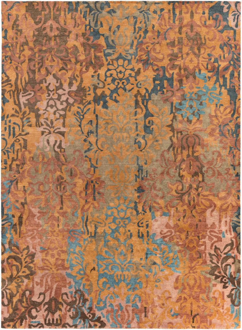 Rust Hand Knotted 100% NZ Wool Modern Rectangle Handmade rug, Indoor use only, no fringe, non-washable.