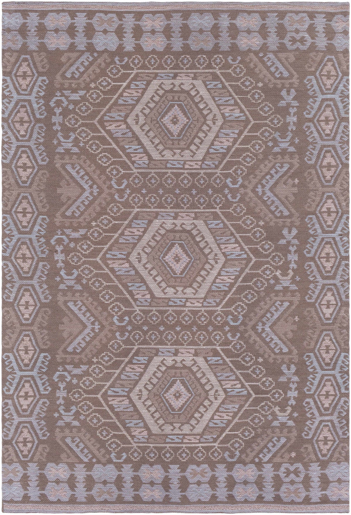 Medium Brown Hand Woven 100% Recycled PET Yarn Global Rectangle Handmade rug, Indoor use only, no fringe, non-washable. runner also available