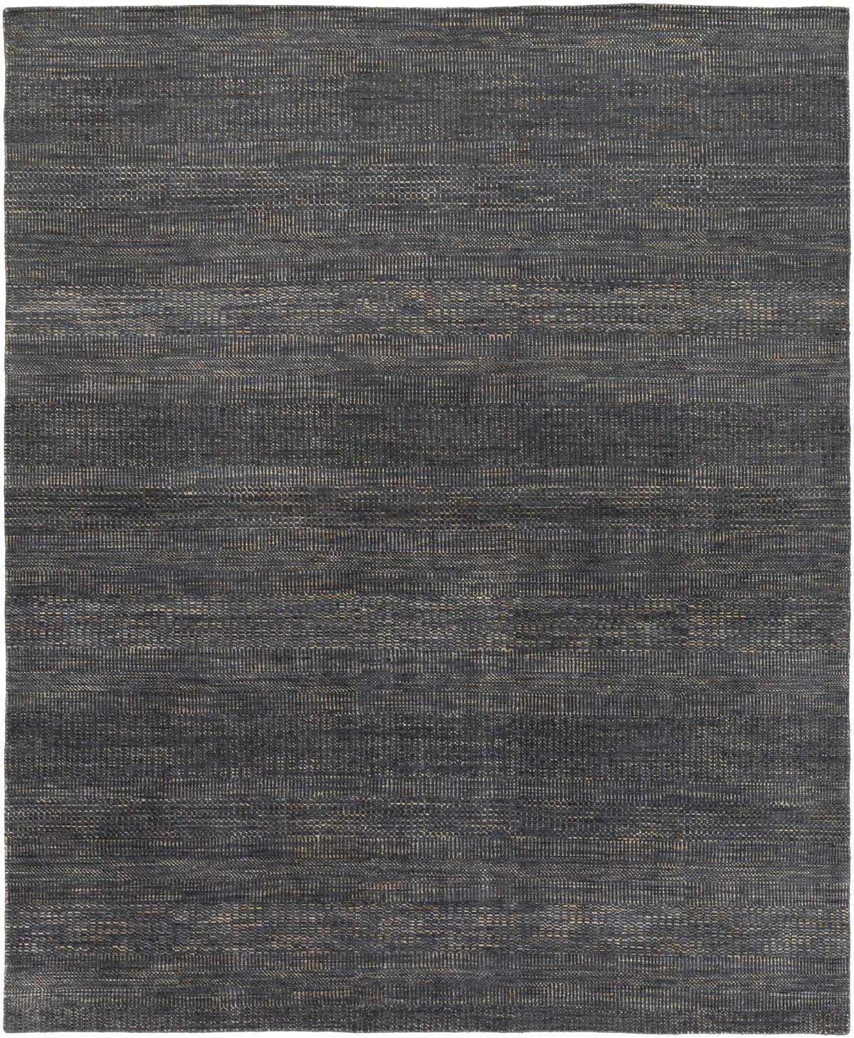 Ink Blue Hand Knotted 70% Wool, 30% Viscose Modern Rectangle Handmade rug, Indoor use only, no fringe, non-washable.
