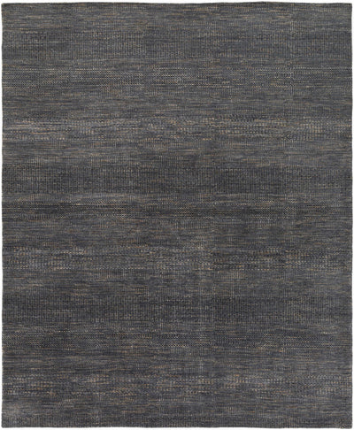 Ink Blue Hand Knotted 70% Wool, 30% Viscose Modern Rectangle Handmade rug, Indoor use only, no fringe, non-washable.