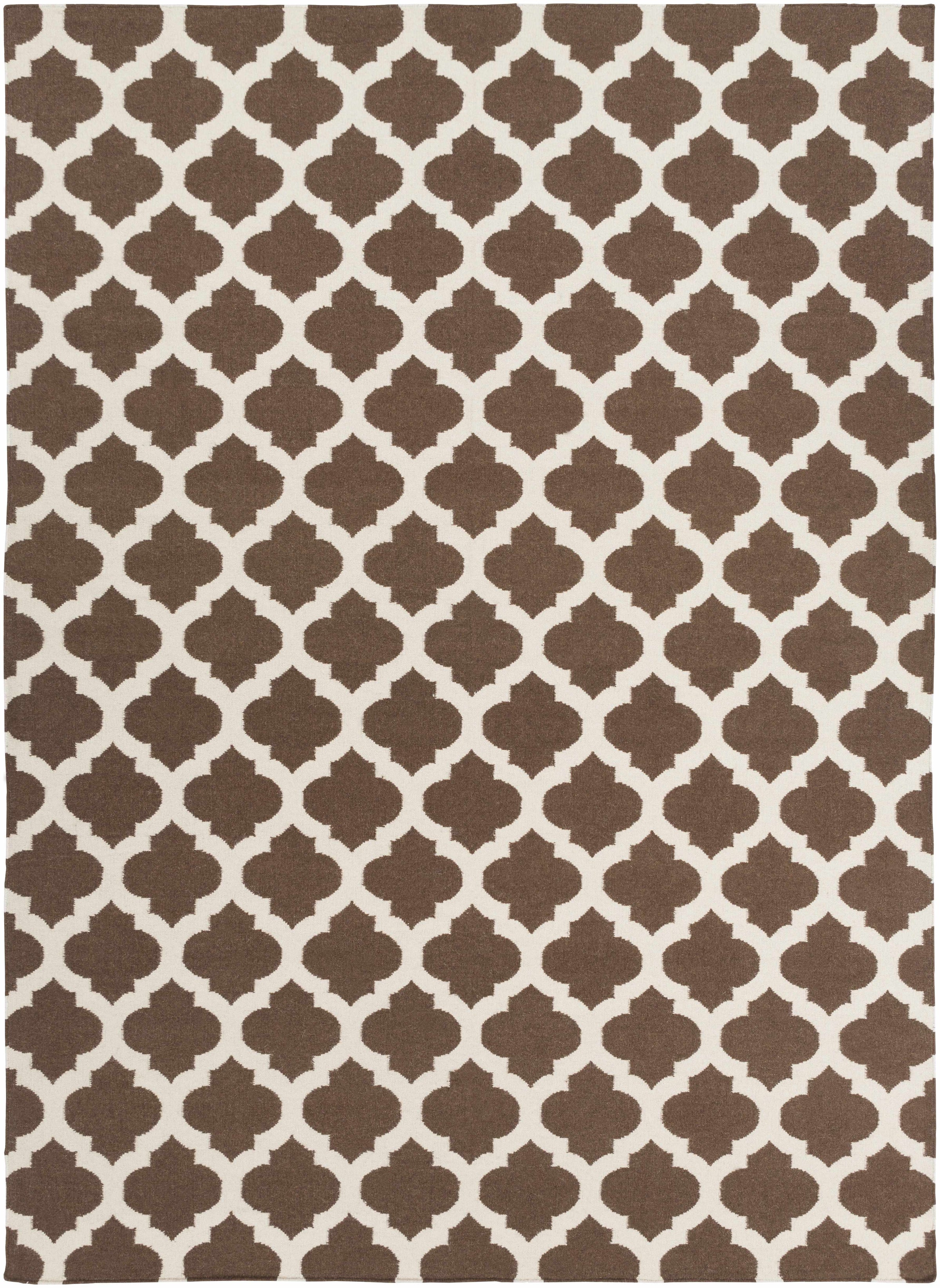 Brown Hand Woven 100% Wool Modern Rectangle Handmade rug, Indoor use only, no fringe, non-washable. runner also available