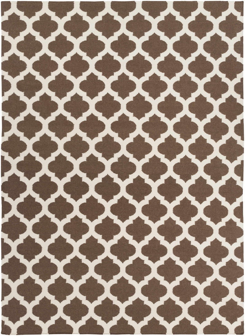 Brown Hand Woven 100% Wool Modern Rectangle Handmade rug, Indoor use only, no fringe, non-washable. runner also available