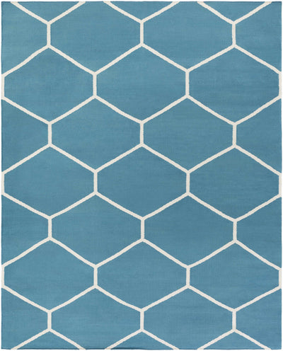 Denim Hand Woven 100% Cotton Modern Rectangle Handmade rug, Indoor use only, no fringe, non-washable. runner also available