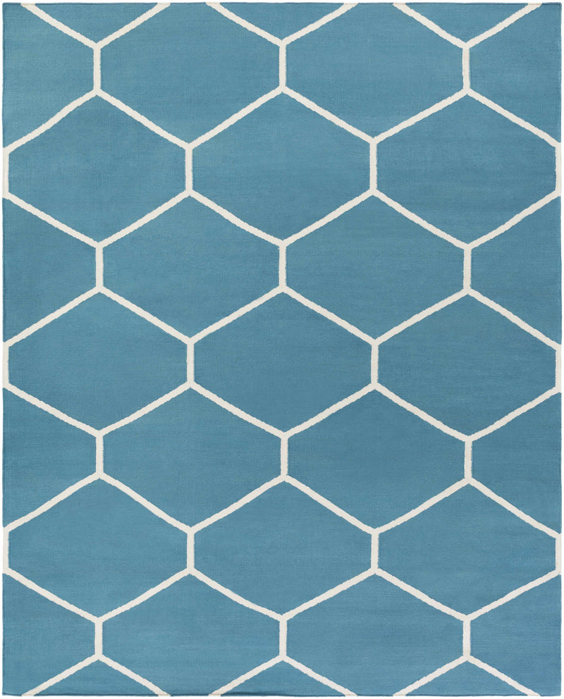 Denim Hand Woven 100% Cotton Modern Rectangle Handmade rug, Indoor use only, no fringe, non-washable. runner also available
