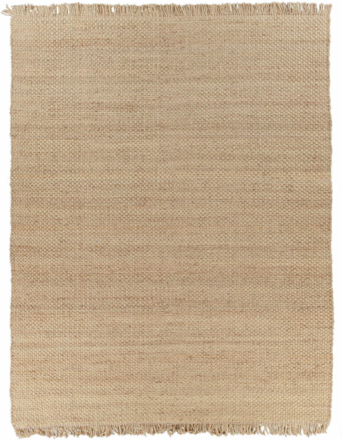 Brown Hand Woven 100% Jute Cottage Rectangle Handmade rug, Indoor use only, has fringe, non-washable. runner also available