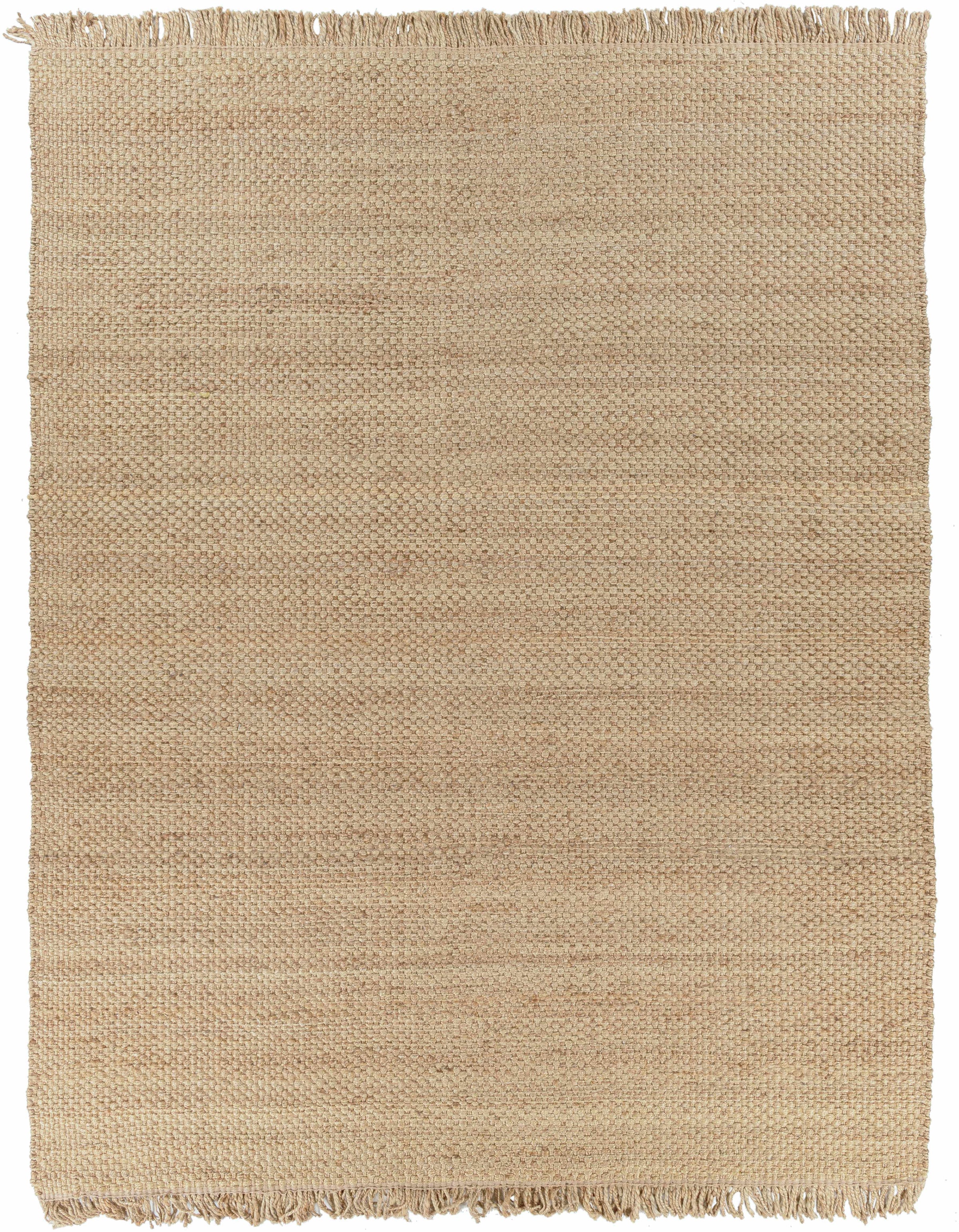 Brown Hand Woven 100% Jute Cottage Rectangle Handmade rug, Indoor use only, has fringe, non-washable. runner also available