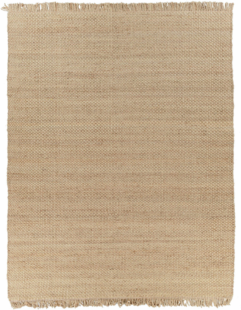 Brown Hand Woven 100% Jute Cottage Rectangle Handmade rug, Indoor use only, has fringe, non-washable. runner also available