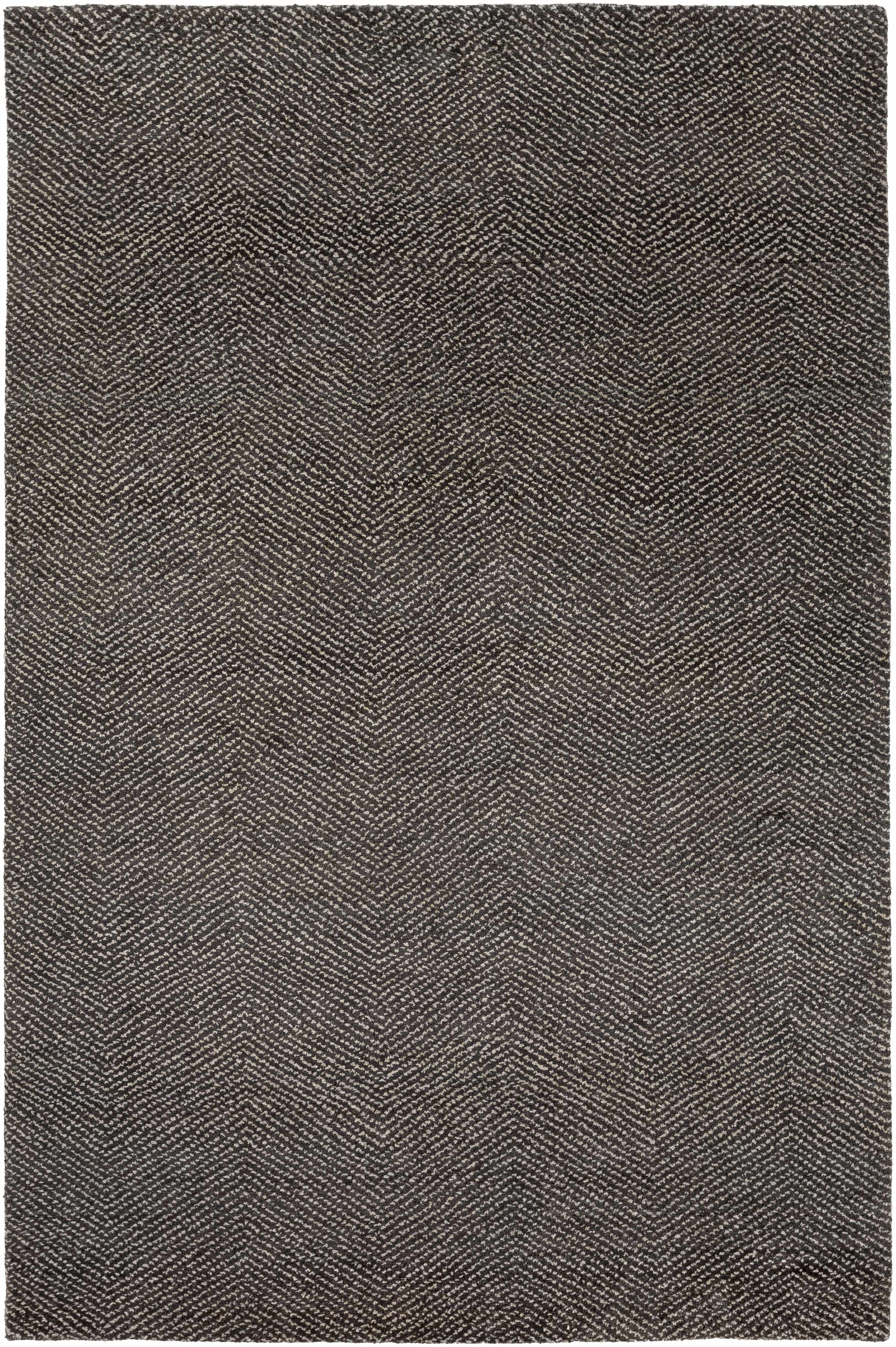 Charcoal Hand Knotted 50% Viscose, 50% Wool Modern Rectangle Handmade rug, Indoor use only, no fringe, non-washable.