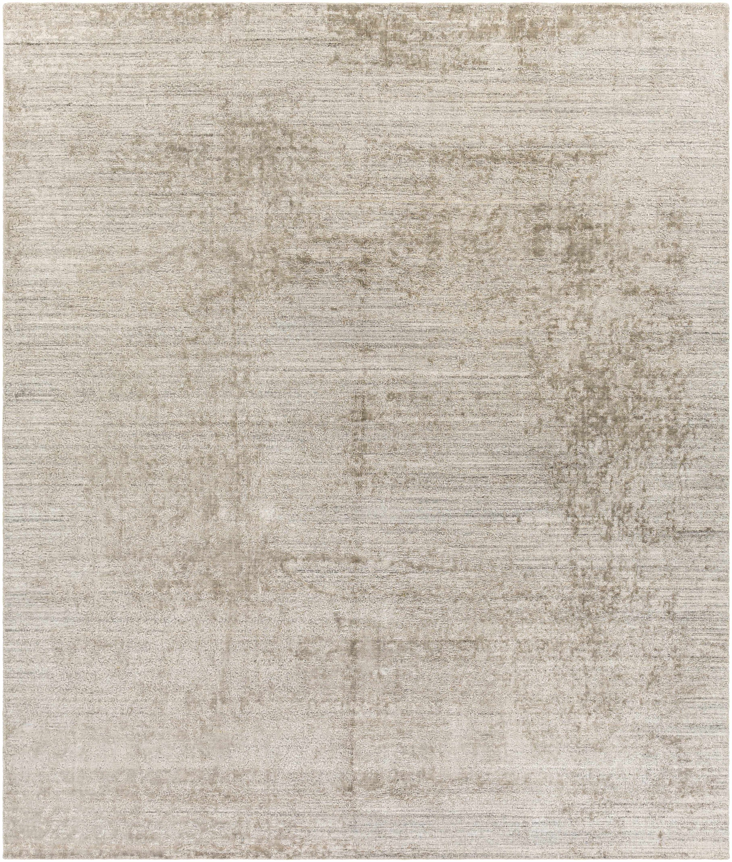 Taupe Hand Loomed 75% Viscose, 25% Wool Modern Rectangle Handmade rug, Indoor use only, no fringe, non-washable.