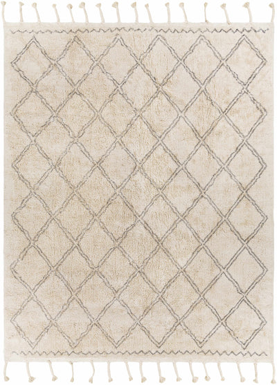 Gray Hand Woven 100% Cotton Global Rectangle Handmade rug, Indoor use only, has fringe, non-washable.