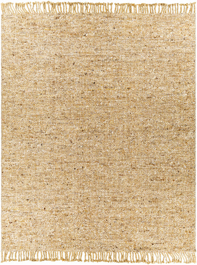 Tan Hand Woven 100% Wool Cottage Rectangle Handmade rug, Indoor use only, has fringe, non-washable. runner also available