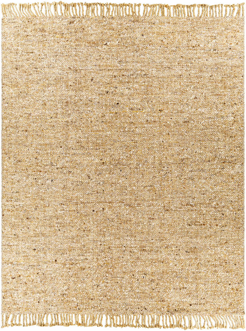 Tan Hand Woven 100% Wool Cottage Rectangle Handmade rug, Indoor use only, has fringe, non-washable. runner also available