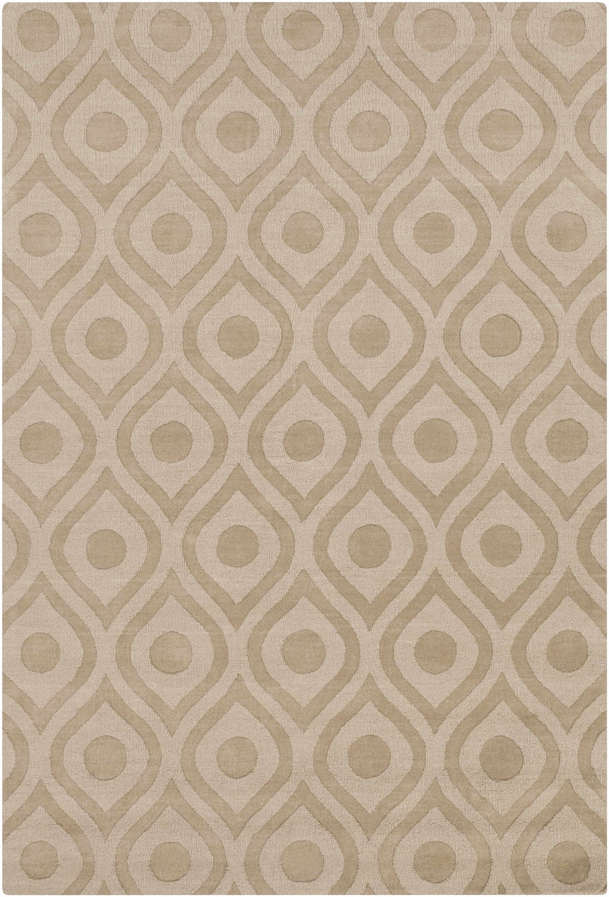 Tan Hand Loomed 100% Wool Modern Rectangle Handmade rug, Indoor use only, no fringe, non-washable. round, runner also available